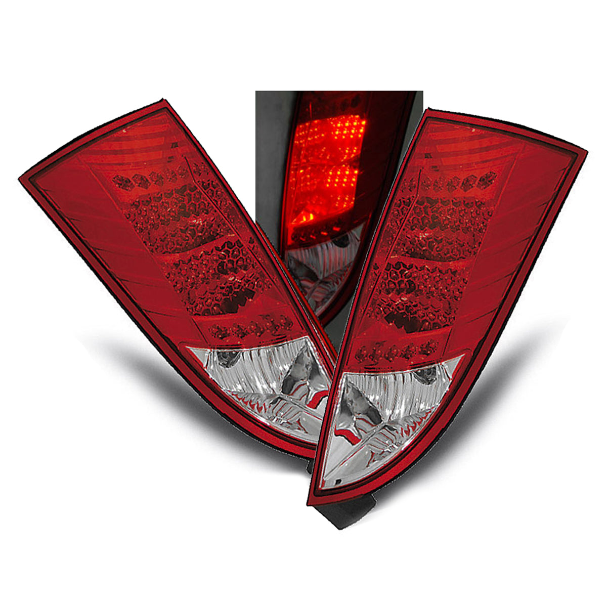 Rücklichter Ford Focus MK1 10.98-10.04 Schrägheck Rot Weiß LED