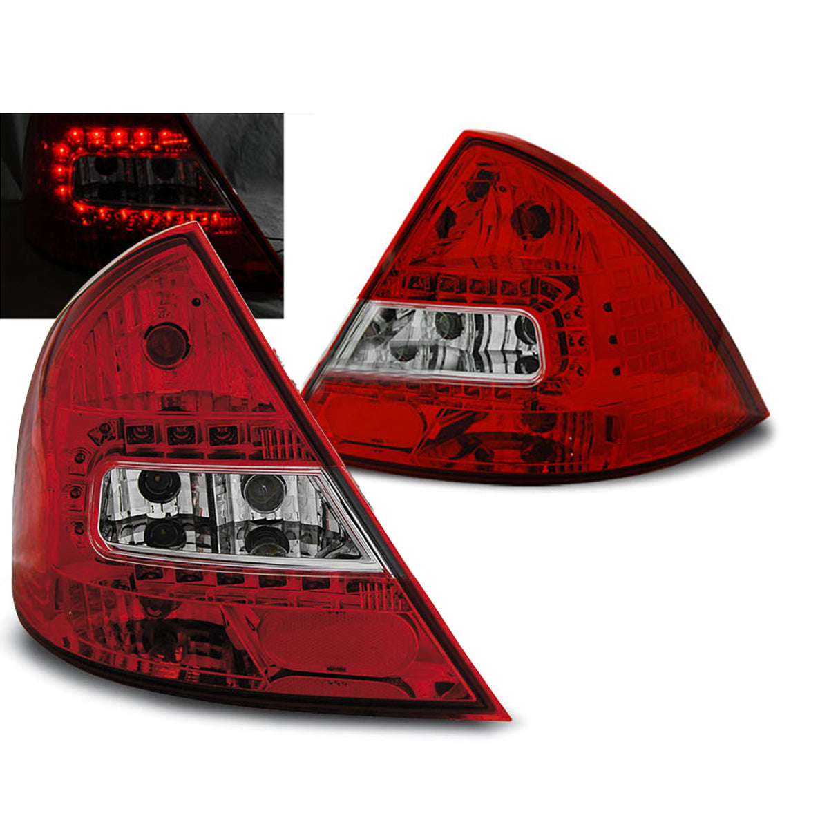 Rücklichter passend für Ford Mondeo MK3 09.00-07 Rot Weiß LED