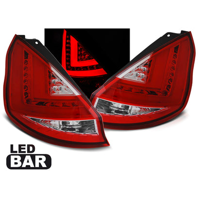 Rücklichter passend für Ford Fiesta MK7 08-12 HB Rot Weiß LED Bar