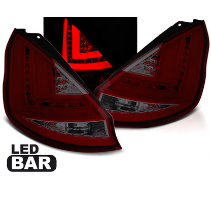 Rücklichter passend für Ford Fiesta MK7 12-16 HB Rot Rauch LED Bar