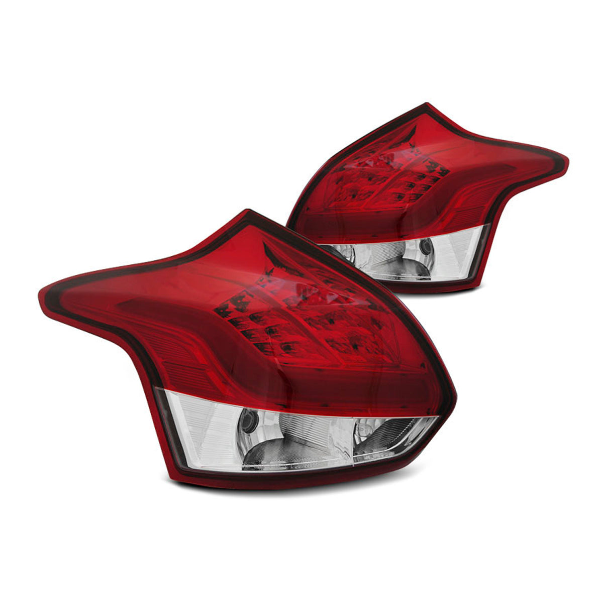 Rücklichter passend für Ford Focus 3 11-10.14 Hatchback Rot Weiß LED Bar