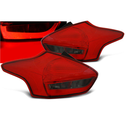 Rücklichter passend für Ford Focus 3 15-18 Hatchback Rot Smoke LED