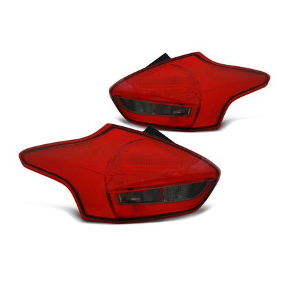 Rücklichter passend für Ford Focus 3 15-18 Hatchback Rot Smoke LED