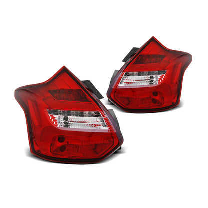 Rücklichter passend für Ford Focus 3 11-10.14 Hatchback Rot Weiß LED Bar sequenziell