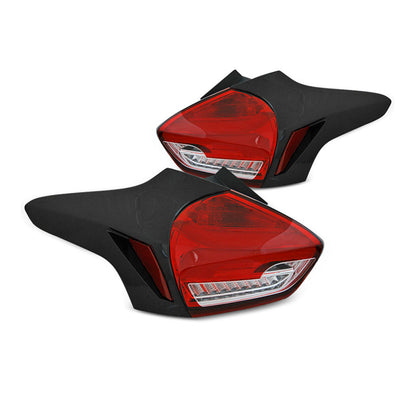 Rücklichter passend für Ford Focus 3 15-18 Hatchback Rot Weiß sequenziell LED