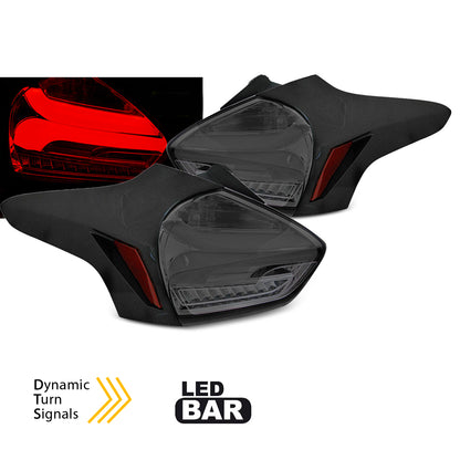 Rücklichter passend für Ford Focus 3 15-18 Hatchback Smoke sequenziell LED