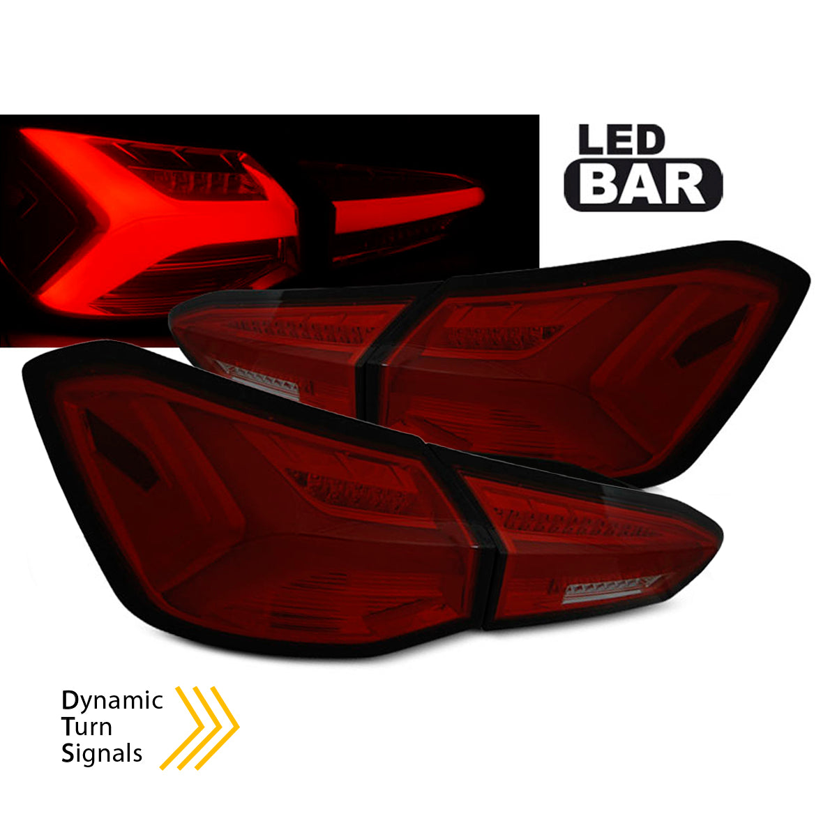 LED Rücklichter Rot Smoke sequenziell passend für Ford Focus 4 18-21 Hatchback