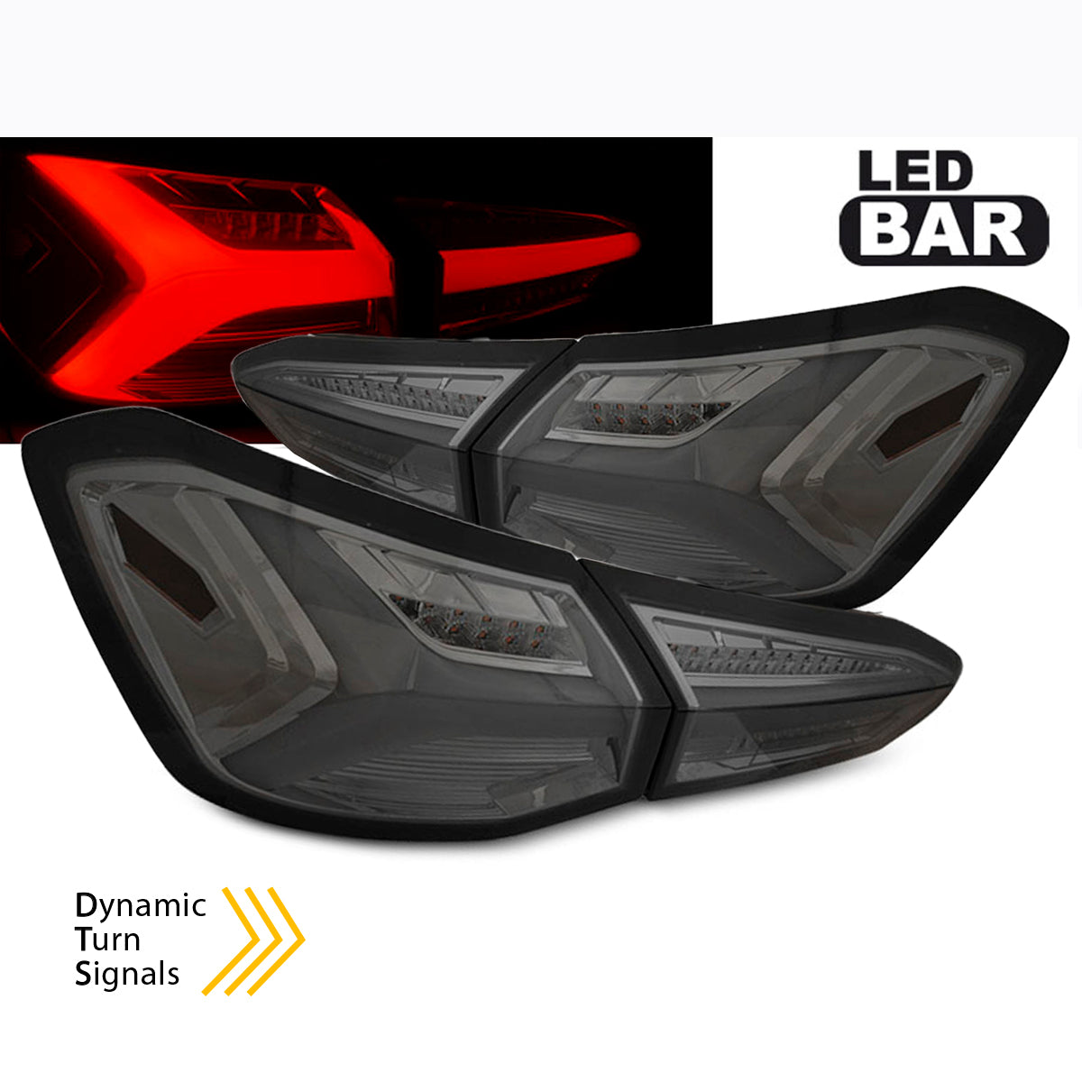 LED Rücklichter Smoke sequenziell passend für Ford Focus 4 18-21 Hatchback