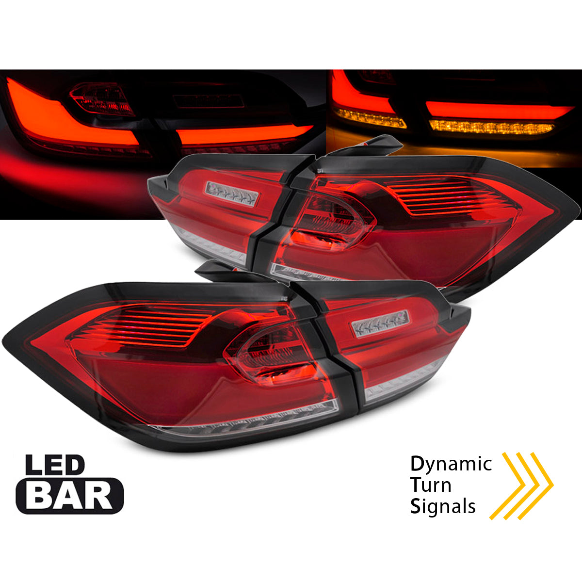 LED Rücklichter Rot Weiß passend für Ford Fiesta MK8 17-21 Hatchback