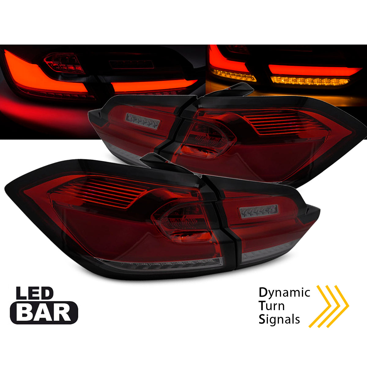 LED Rücklichter Rot Smoke passend für Ford Fiesta MK8 17-21 Hatchback