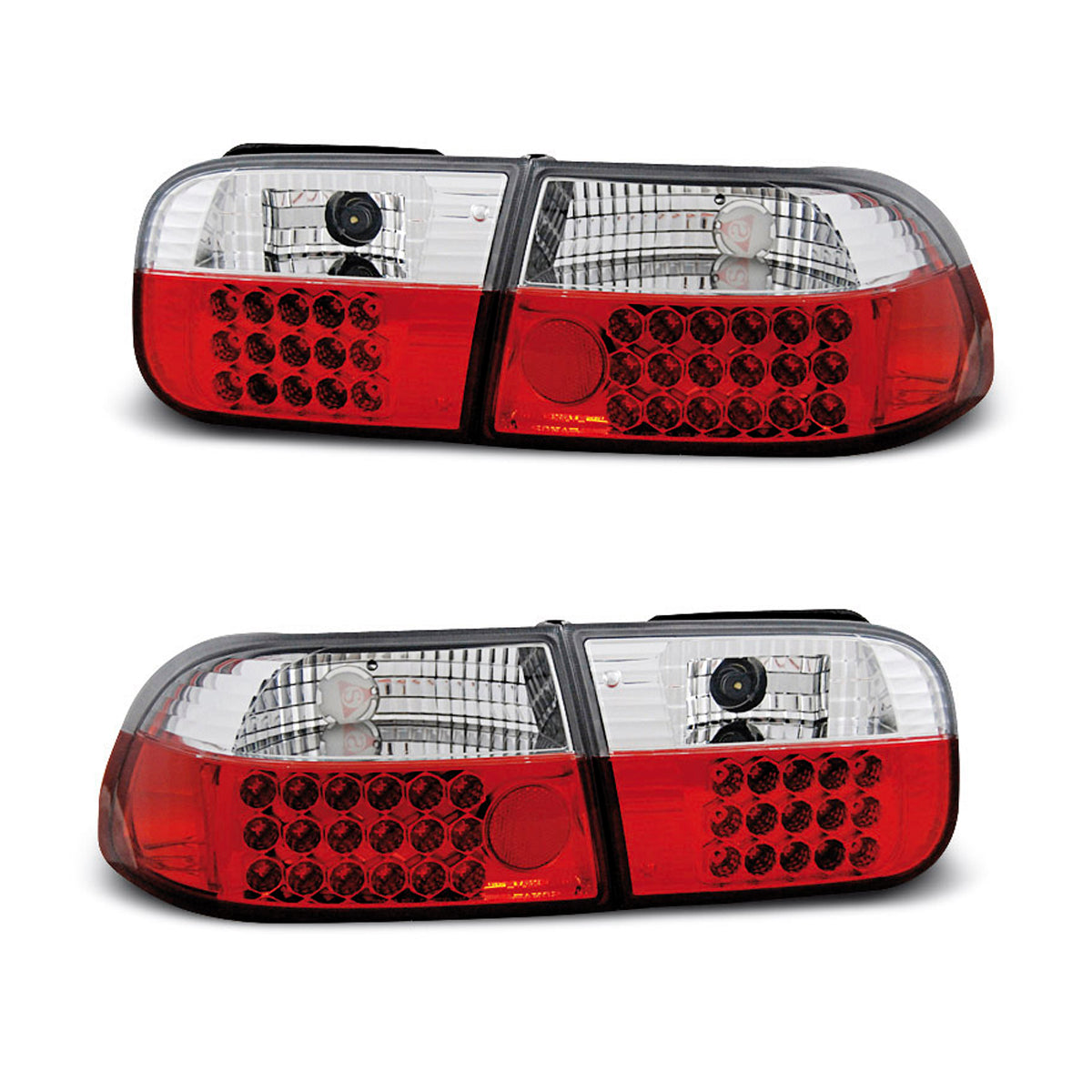 Rücklichter passend für Honda Civic 09.91-08.95 3D Rot Weiß LED