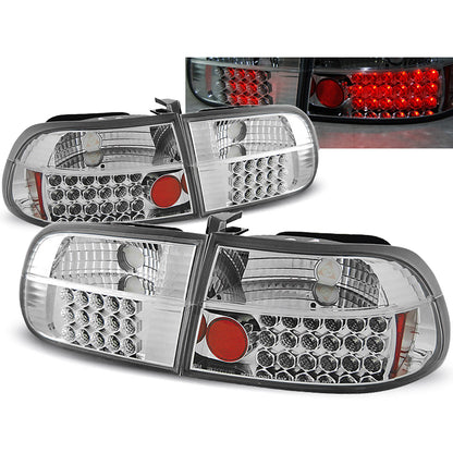 Rücklichter passend für Honda Civic 09.91-08.95 3D Chrom LED