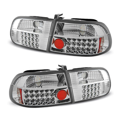 Rücklichter passend für Honda Civic 09.91-08.95 3D Chrom LED