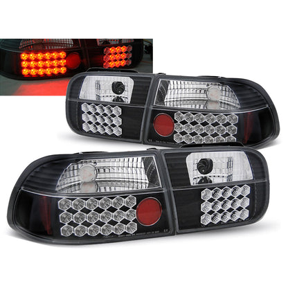 Rücklichter passend für Honda Civic 09.91-08.95 3D Schwarz LED