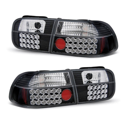 Rücklichter passend für Honda Civic 09.91-08.95 3D Schwarz LED