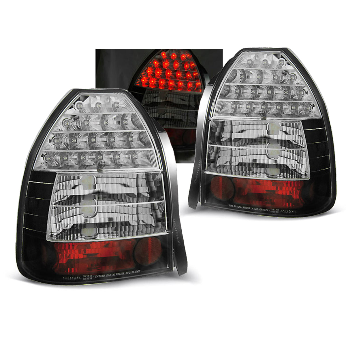 Rücklichter passend für Honda Civic 09.95-02.01 3D Schwarz LED