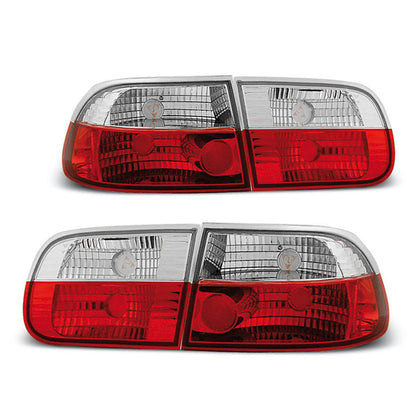 Rücklichter passend für Honda Civic 09.91-08.95 3D Rot Weiß