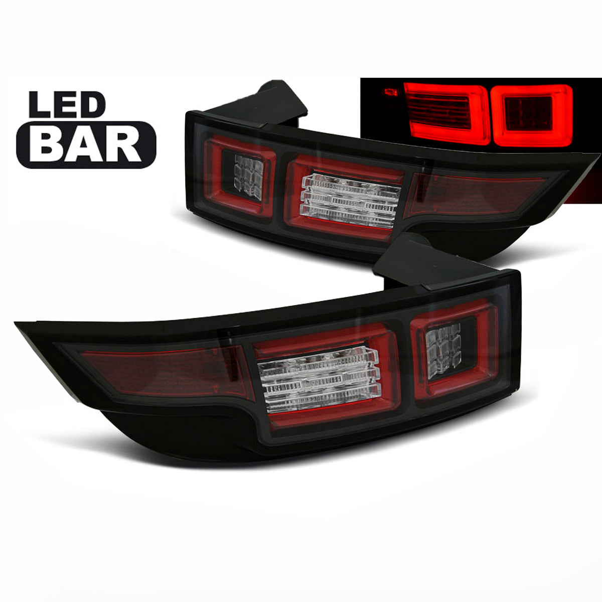 Rücklichter passend für Land Rover Range Rover Evoque 11-18 Schwarz LED