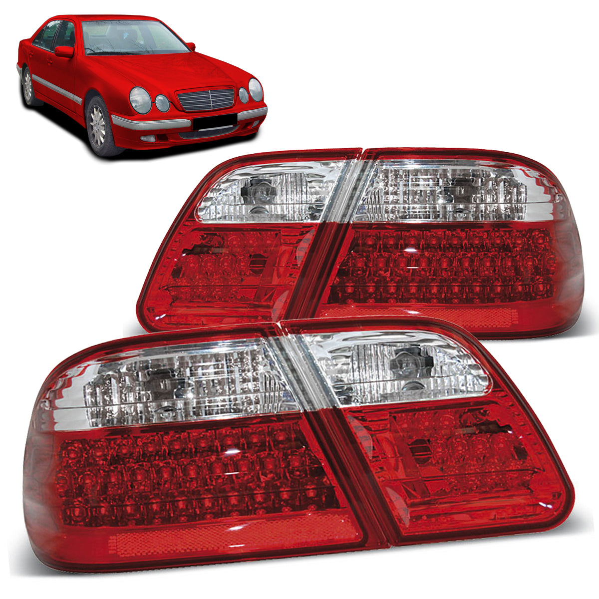 LED Rücklichter Rot Weiß passend für MERCEDES W210 95-03.02