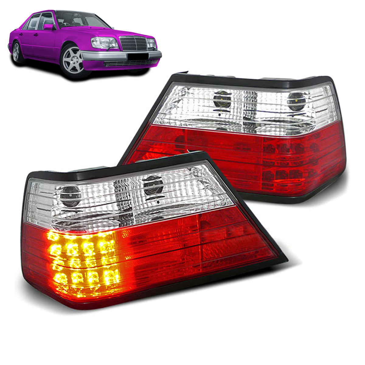 LED Rücklichter Rot Weiß passend für MERCEDES W124 E-KLASSE 01.85-06.95