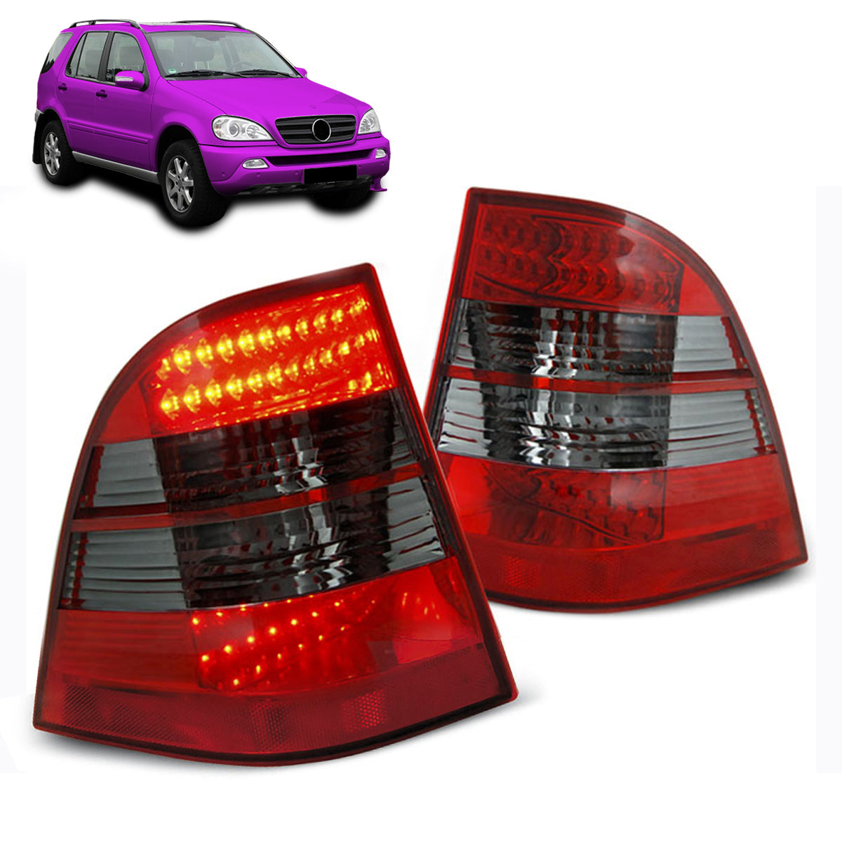 LED Rücklichter Rot Smoke passend für MERCEDES W163 ML M-KLASSE 03.98-05
