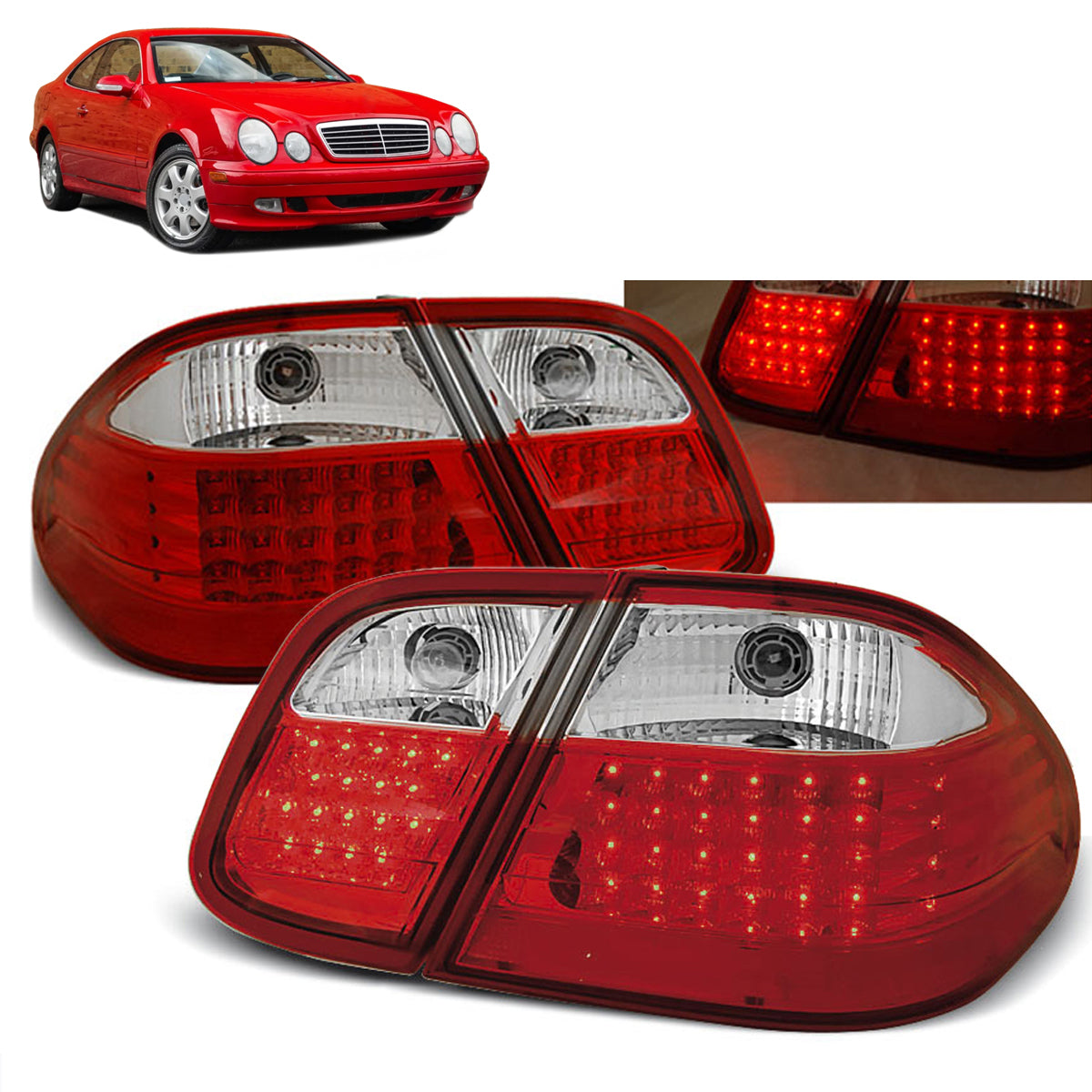 LED Rücklichter Rot Weiß passend für MERCEDES W208 CLK 03.97-04.02