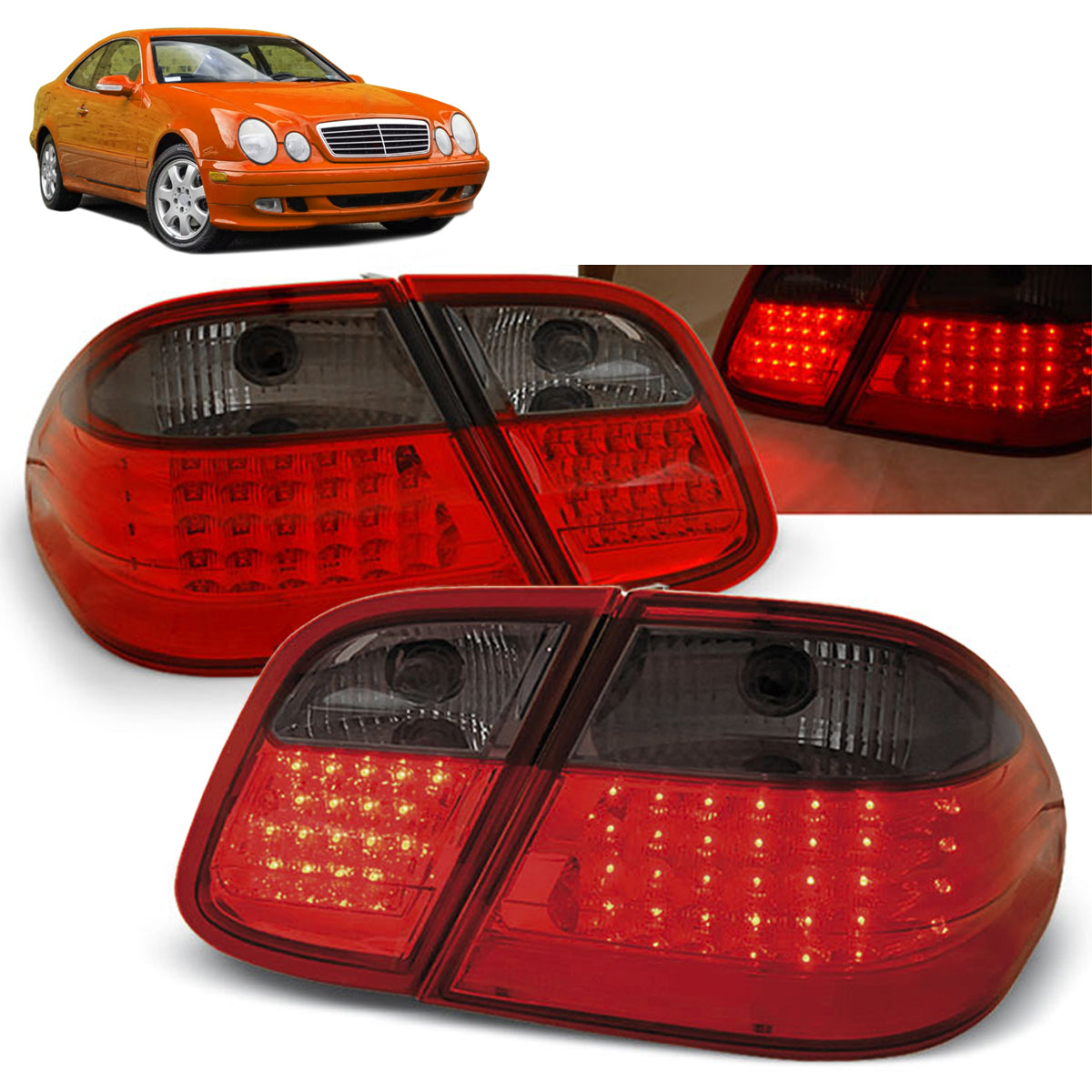 LED Rücklichter Rot Smoke passend für MERCEDES W208 CLK 03.97-04.02