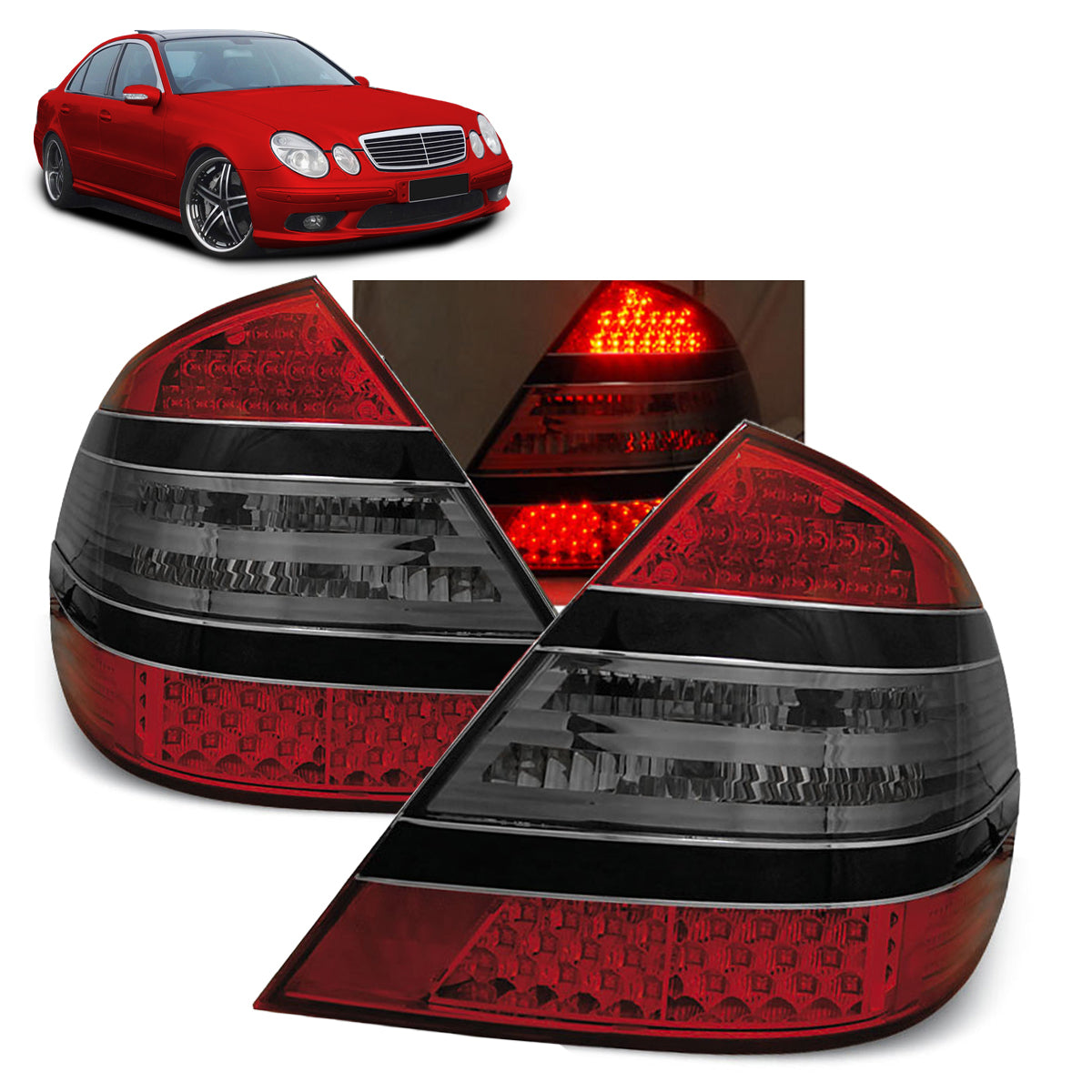 LED Rücklichter Rot Smoke passend für MERCEDES W211 E-KLASSE 03.02-04.06