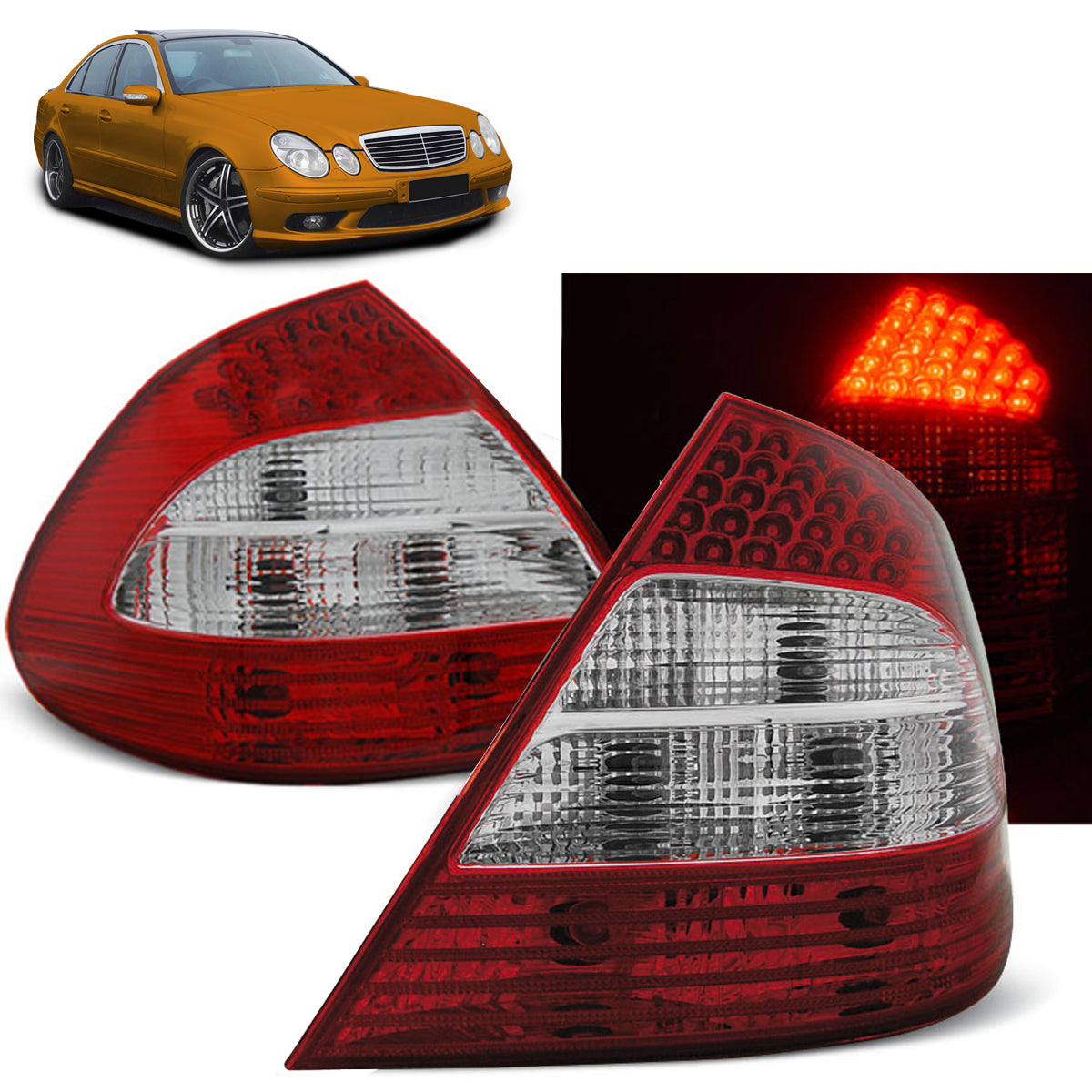 LED Rücklichter Rot Weiß passend für MERCEDES W211 E-KLASSE 03.02-04.06