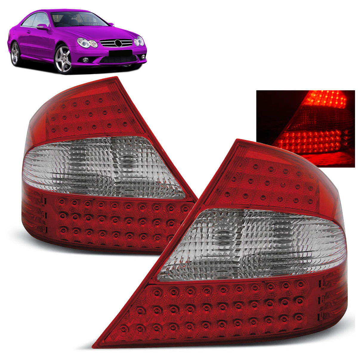 LED Rücklichter Rot Weiß passend für Mercedes CLK W209 03-10