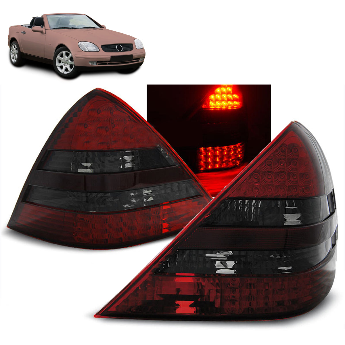 LED Rücklichter Rot Rauch passend für Mercedes R170 SLK 04.96-04