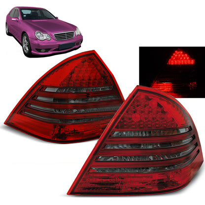 LED Rücklichter Rot Smoke passend für Mercedes C-Klasse W203 Limousine 00-04