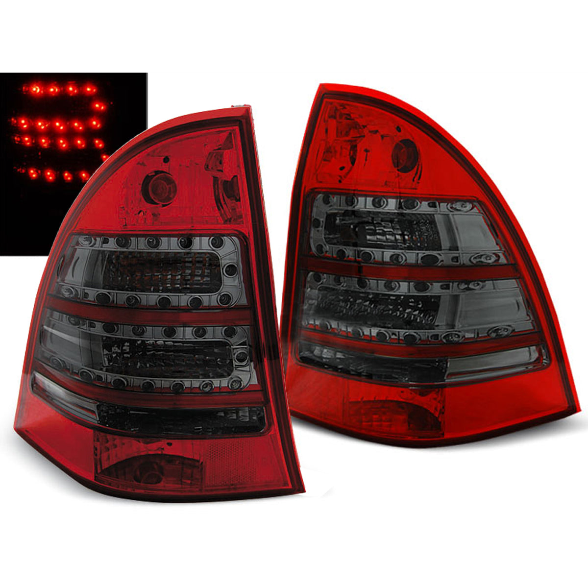 LED Rücklichter Rot Smoke passend für Mercedes C-Klasse W203 Kombi 00-07