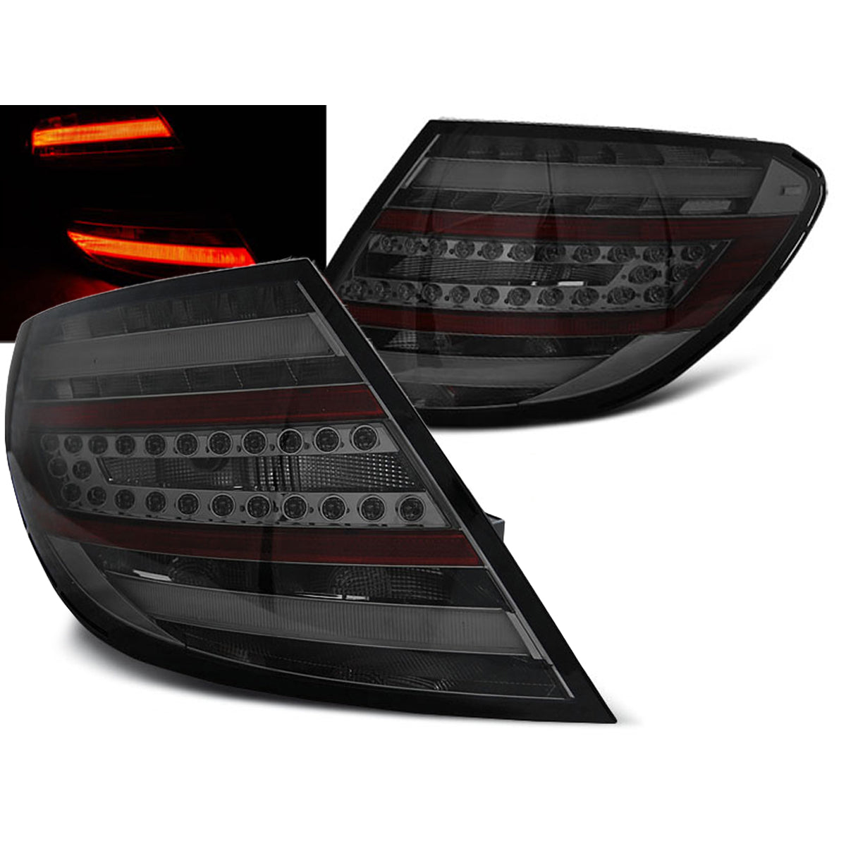 LED Leiste Rücklichter Smoke passend für Mercedes C-Klasse W204 Limousine 07-10