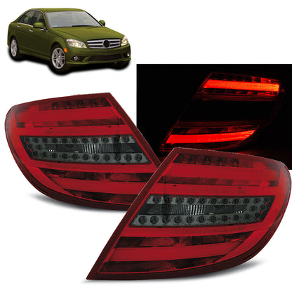 LED Leiste Rücklichter Rot Smoke passend für Mercedes C-Klasse W204 Limousine 07-10