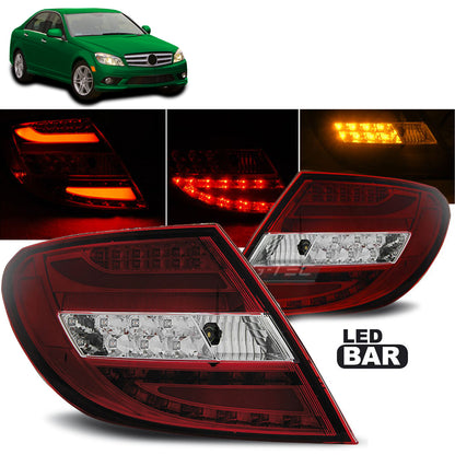LED Leiste Rücklichter Rot Weiß passend für Mercedes C-Klasse W204 Limousine 07-10