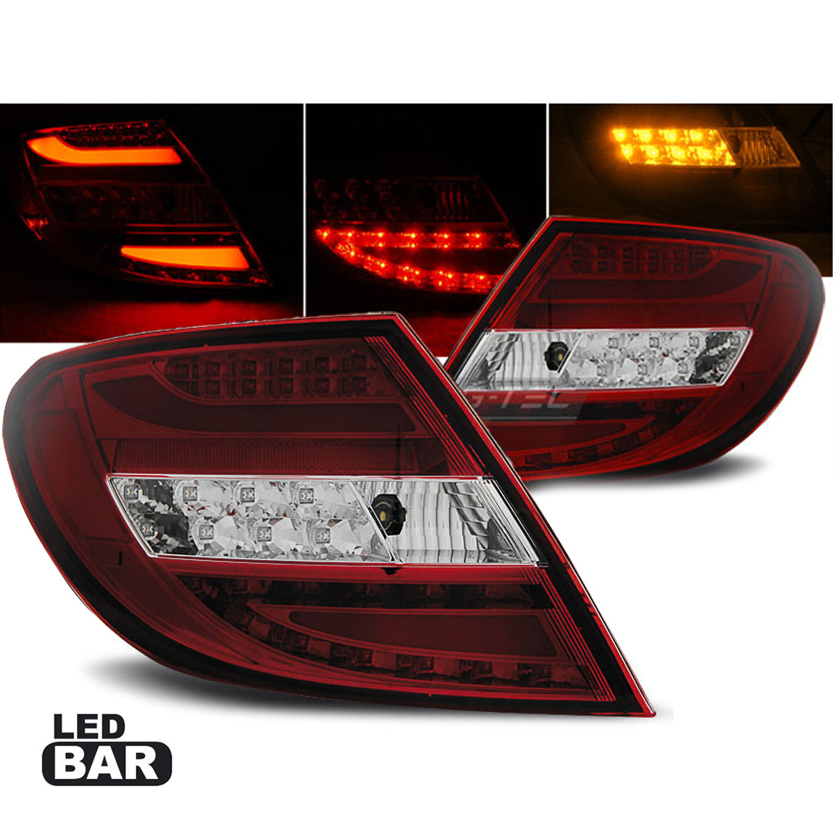 LED Leiste Rücklichter Rot Weiß passend für Mercedes C-Klasse W204 Limousine 07-10