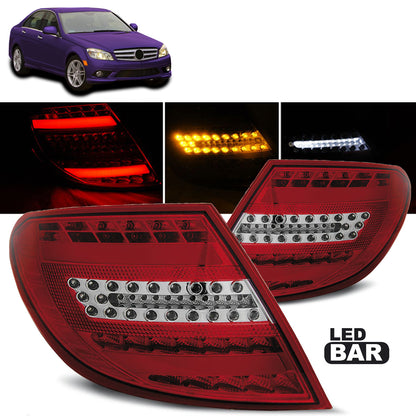 LED Leiste Rücklichter Rot Weiß passend für Mercedes C-Klasse W204 Limousine 07-10