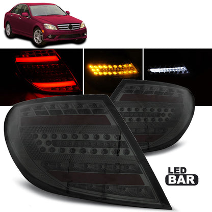 LED Leiste Rücklichter Smoke passend für Mercedes C-Klasse W204 Limousine 07-10