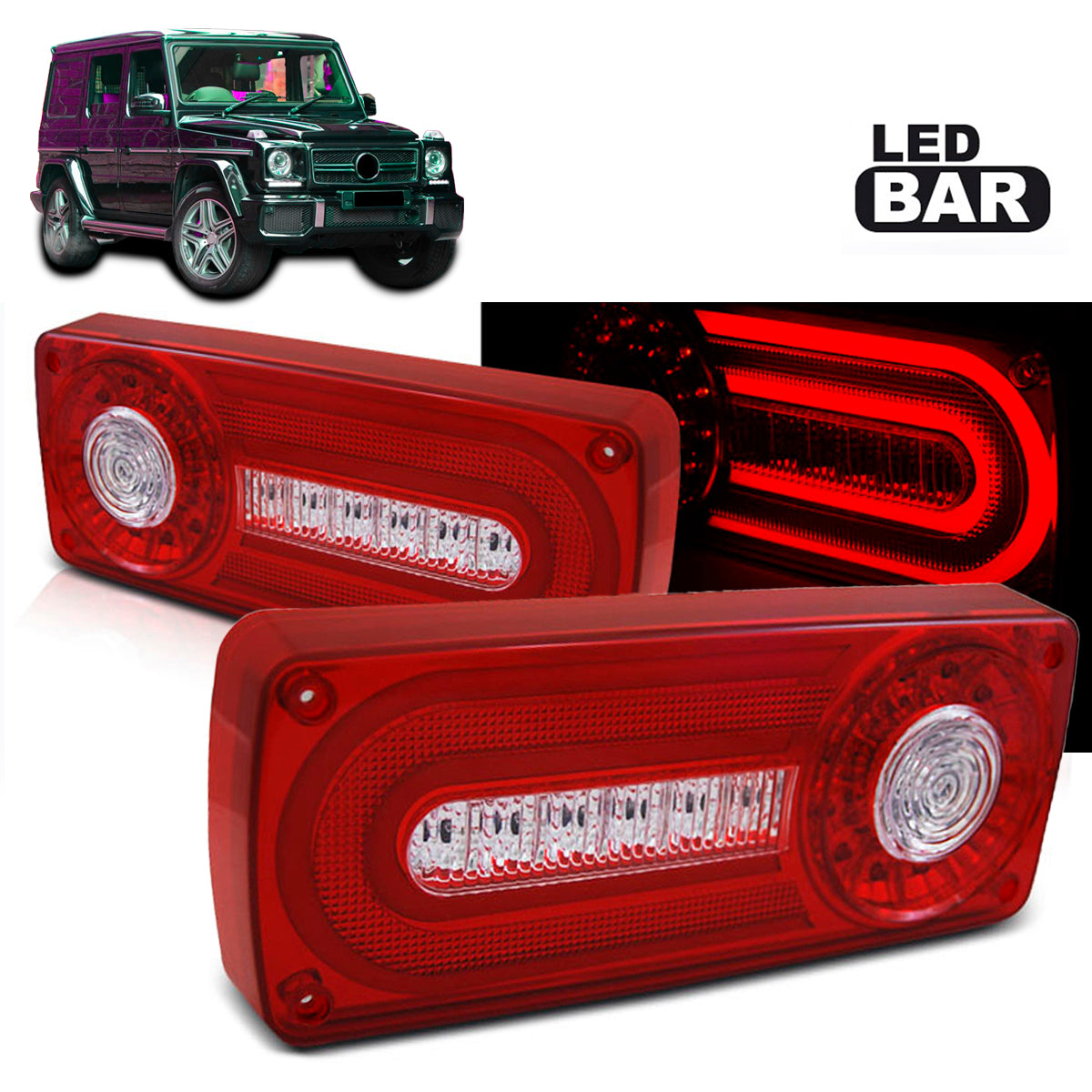 LED Rücklichter Rot Weiß passend für Mercedes W463 G-Klasse 90-12