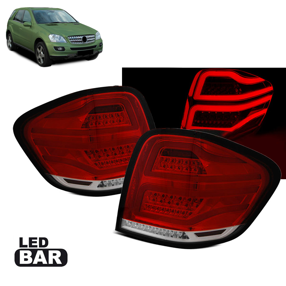 LED BAR Rücklichter Rot Weiß passend für Mercedes M-Klasse W164 05-08