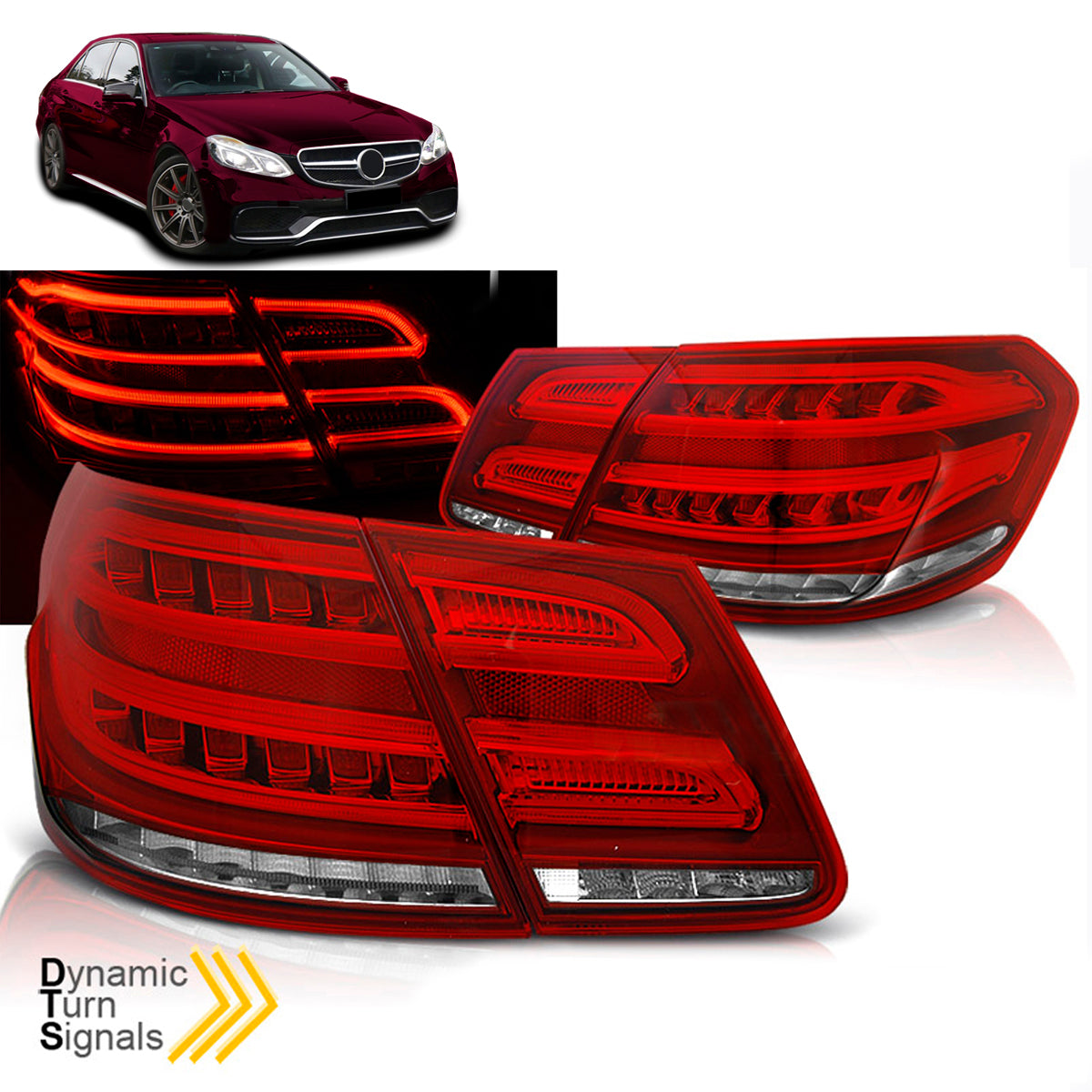 LED Rücklichter Rot Weiß SEQ passend für Mercedes W212 E-Klasse 13-16