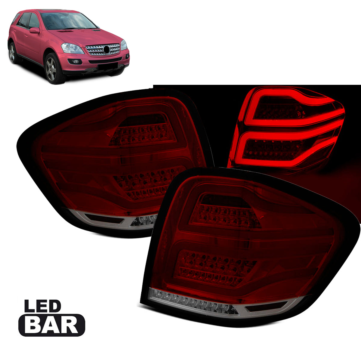 LED BAR Rücklichter Rot Rauch passend für Mercedes M-Klasse W164 05-08