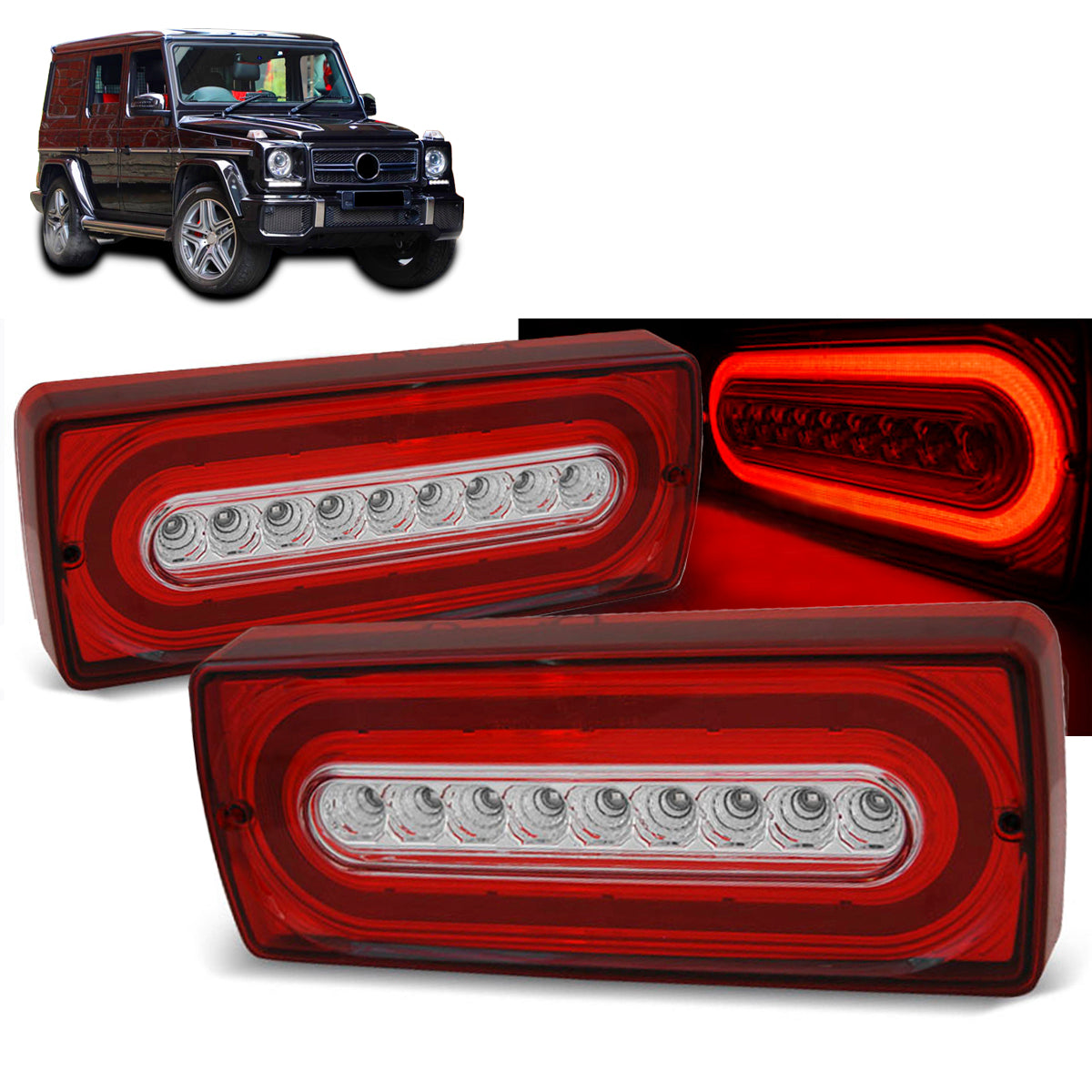LED Rücklichter Rot Weiß passend für Mercedes W463 G-Klasse 90-12