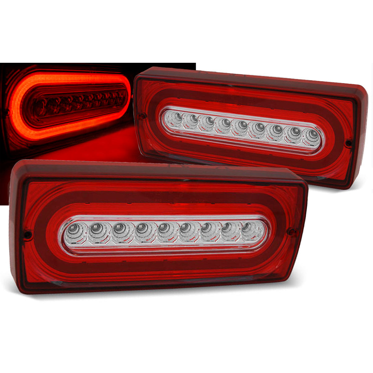 LED Rücklichter Rot Weiß passend für Mercedes W463 G-Klasse 90-12