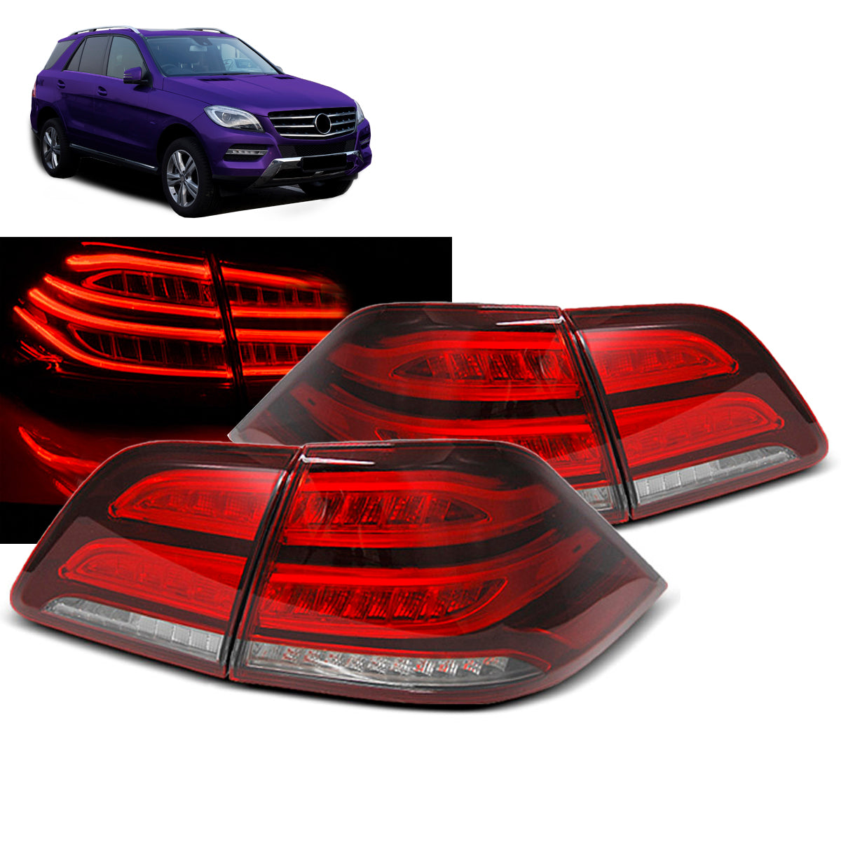 LED Rücklichter Rot Weiß passend für Mercedes S-Klasse W166 11-15