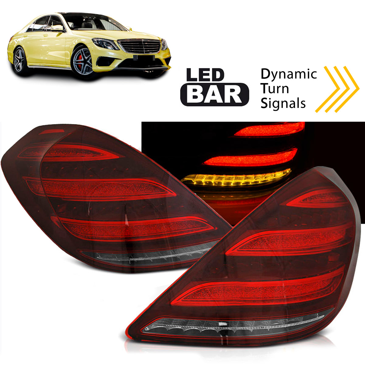 LED BAR Rücklichter Rot Weiß SEQ passend für Mercedes S-Klasse W222 13-17