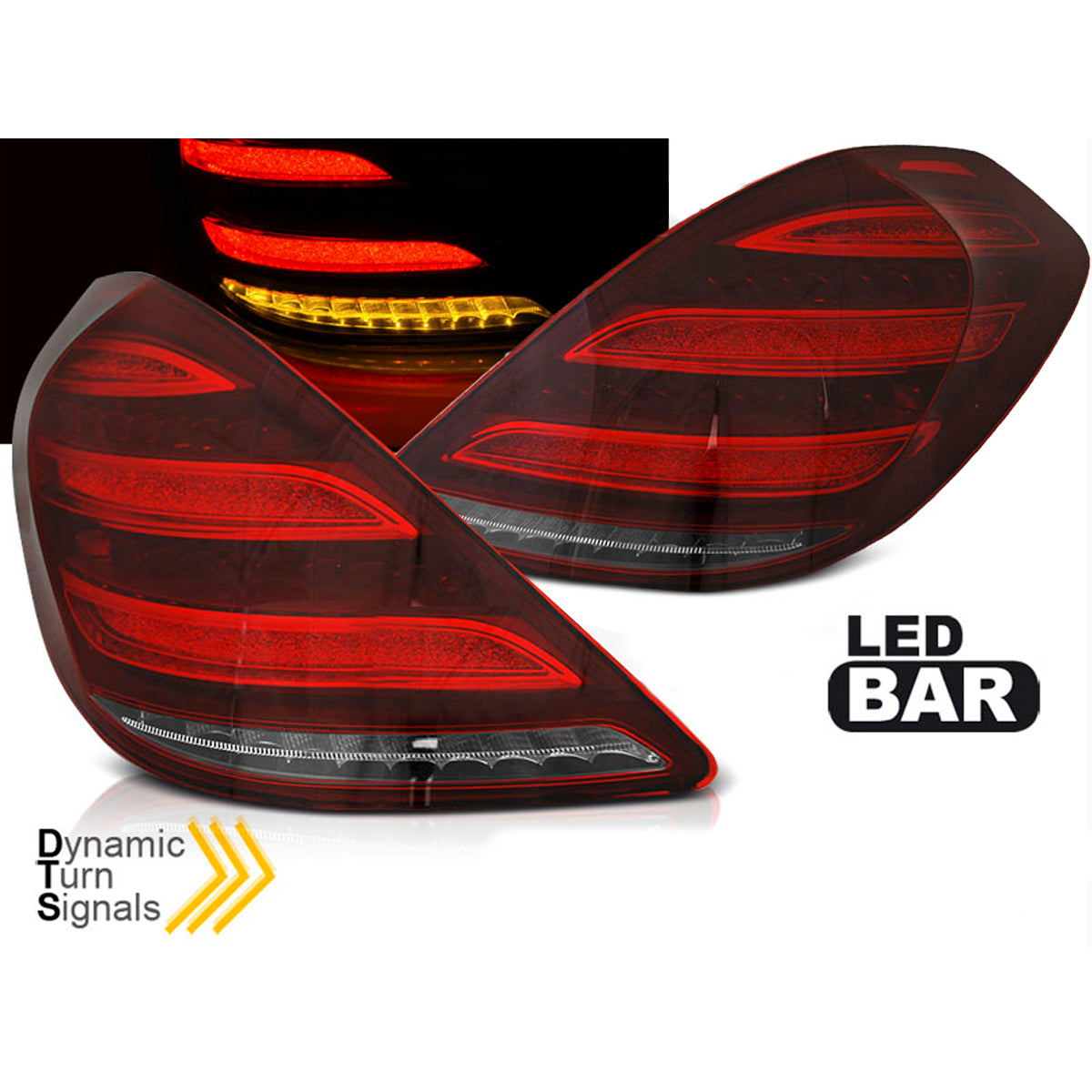 LED BAR Rücklichter Rot Weiß SEQ passend für Mercedes S-Klasse W222 13-17