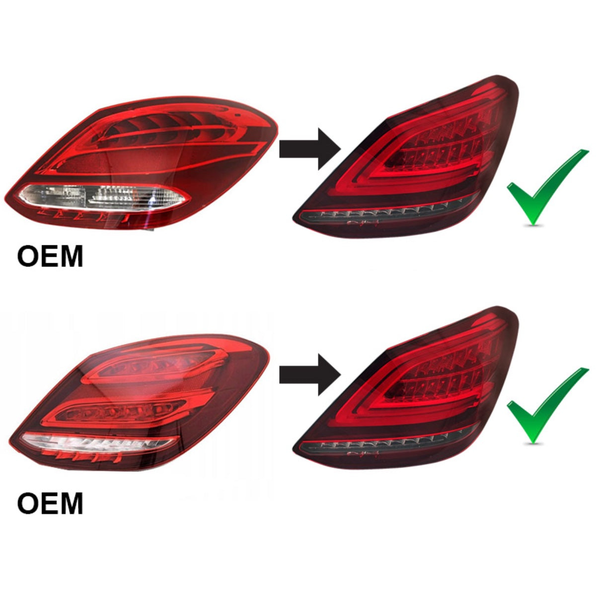 LED BAR Rücklichter Rot Weiß SEQ passend für Mercedes C-Klasse W205 14-18
