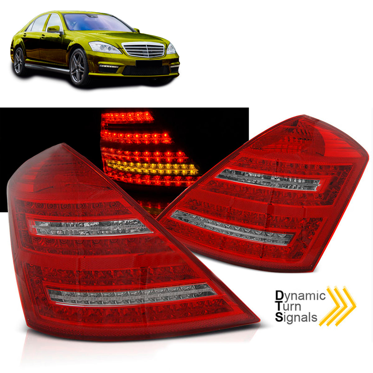 LED Rücklichter Rot Weiß SEQ passend für Mercedes W221 S-Klasse 05-09